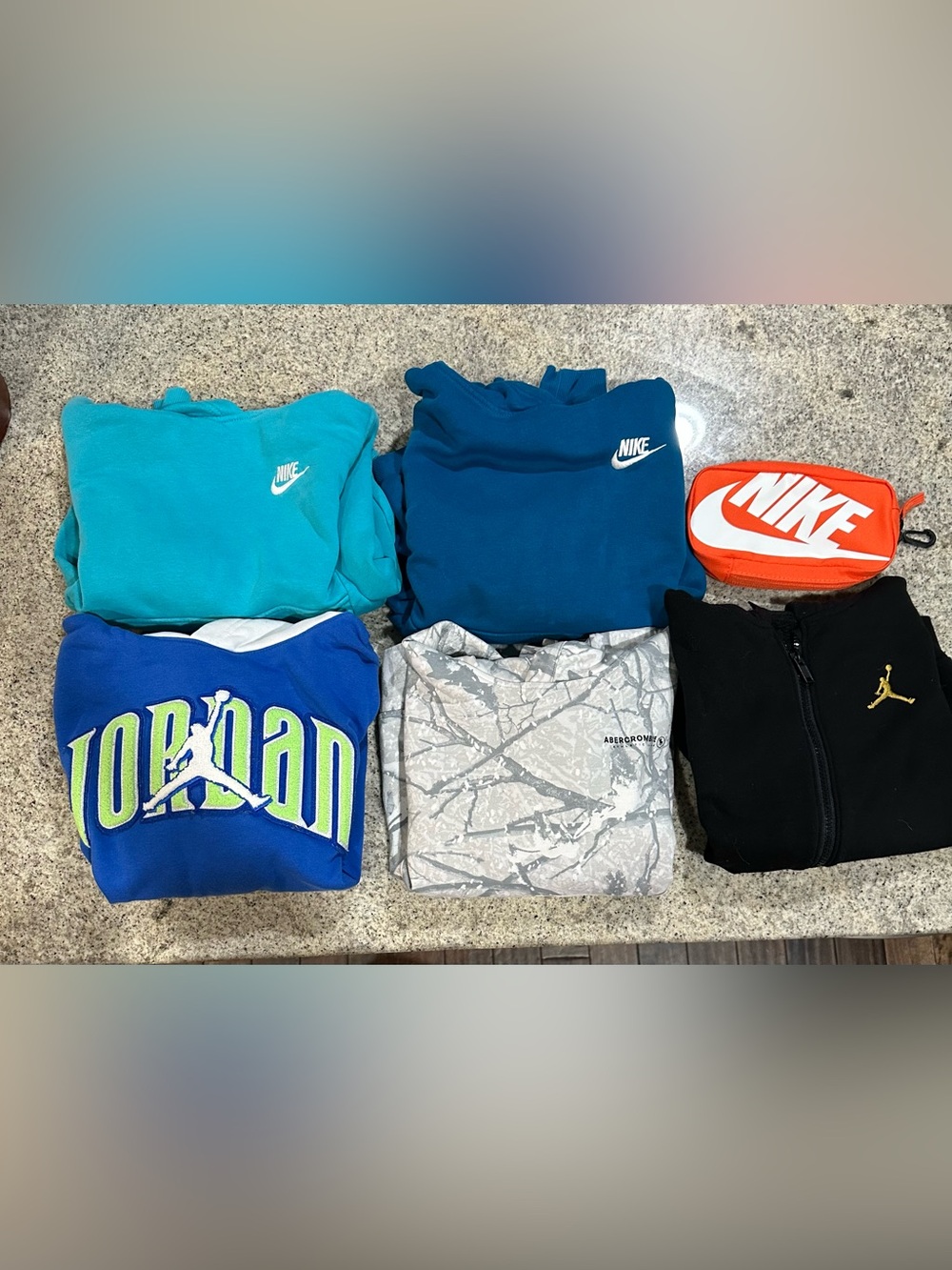 Nike Jordan Teal, Blue, and black pullover hoodies and zip up Sweaters Pack